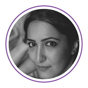 Portrait of Eisha Chopra, Indian actress and storyteller, testimonial for Tender Wisdom by Medha.